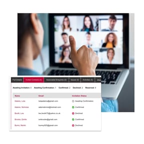 women on video call and tractivity system detail